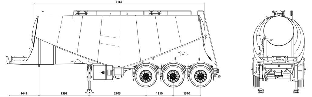 ابعاد بونکر سیمان مارال سه محور